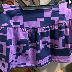 Chic Purple and Navy Patterned Skirt